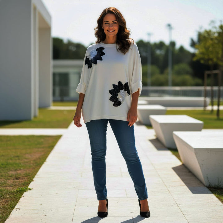 Sequin Lily Fine Batwing Knit (2p.pack)