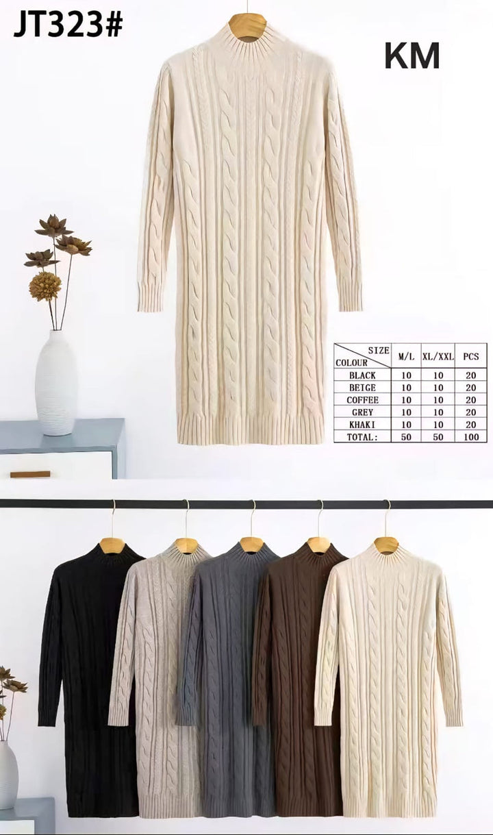 Cable Soft touch Knitted Dress (2p.pack)
