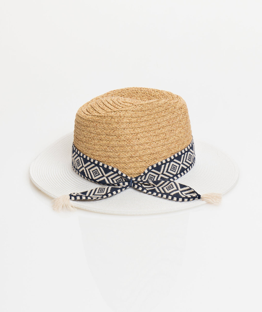 Rosa Hat - Tan/White