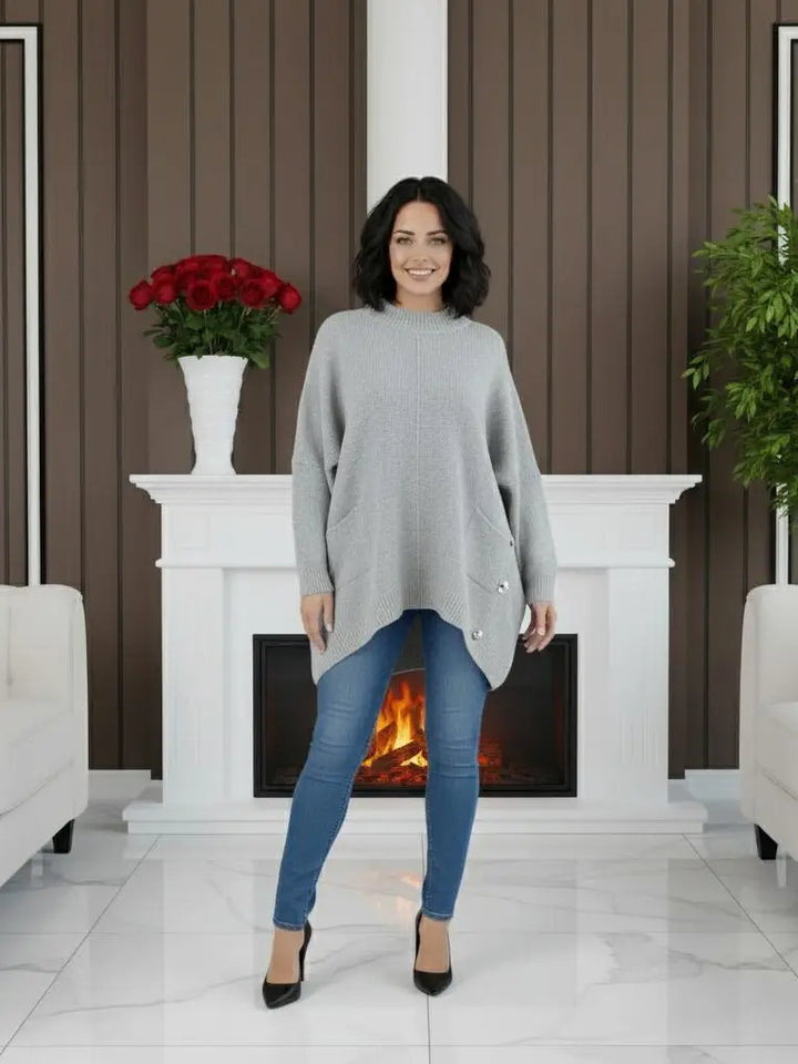High Low Button Pocket Knit Jumper (2p.pack)