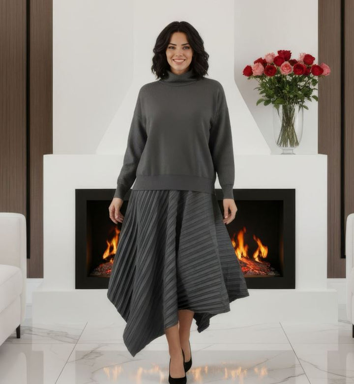 Two Piece Set Pleated Skirt Co-Ord Set (2p.pack)