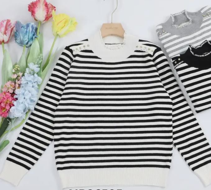 Stripe Zara Gold Stud Knit (2p.pack)