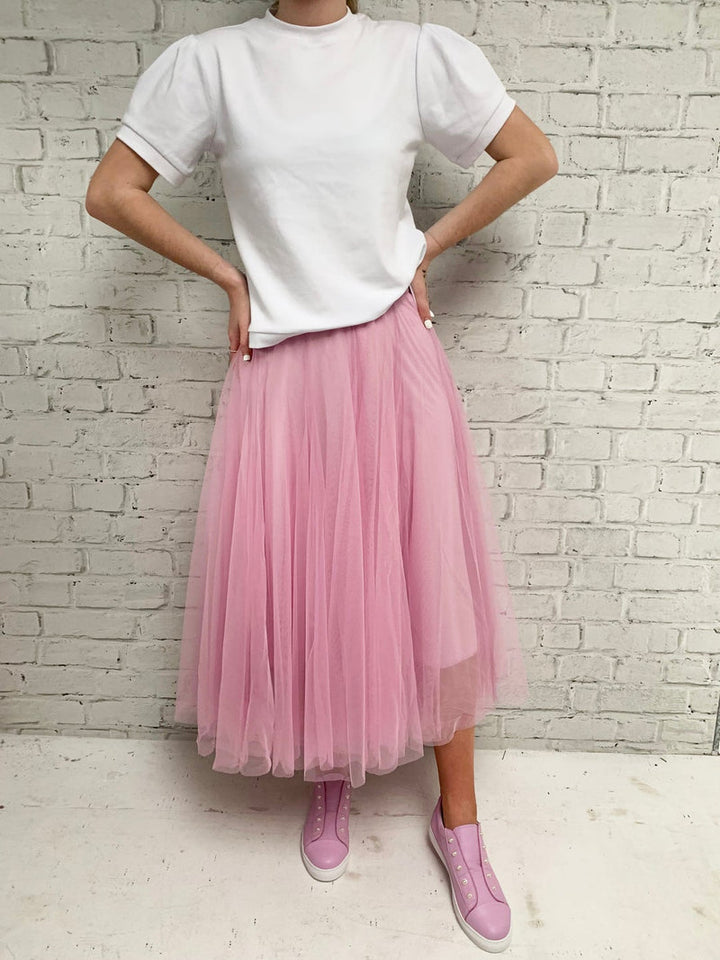 (2P.PACK) Tulle Mesh Maxi Skirt
