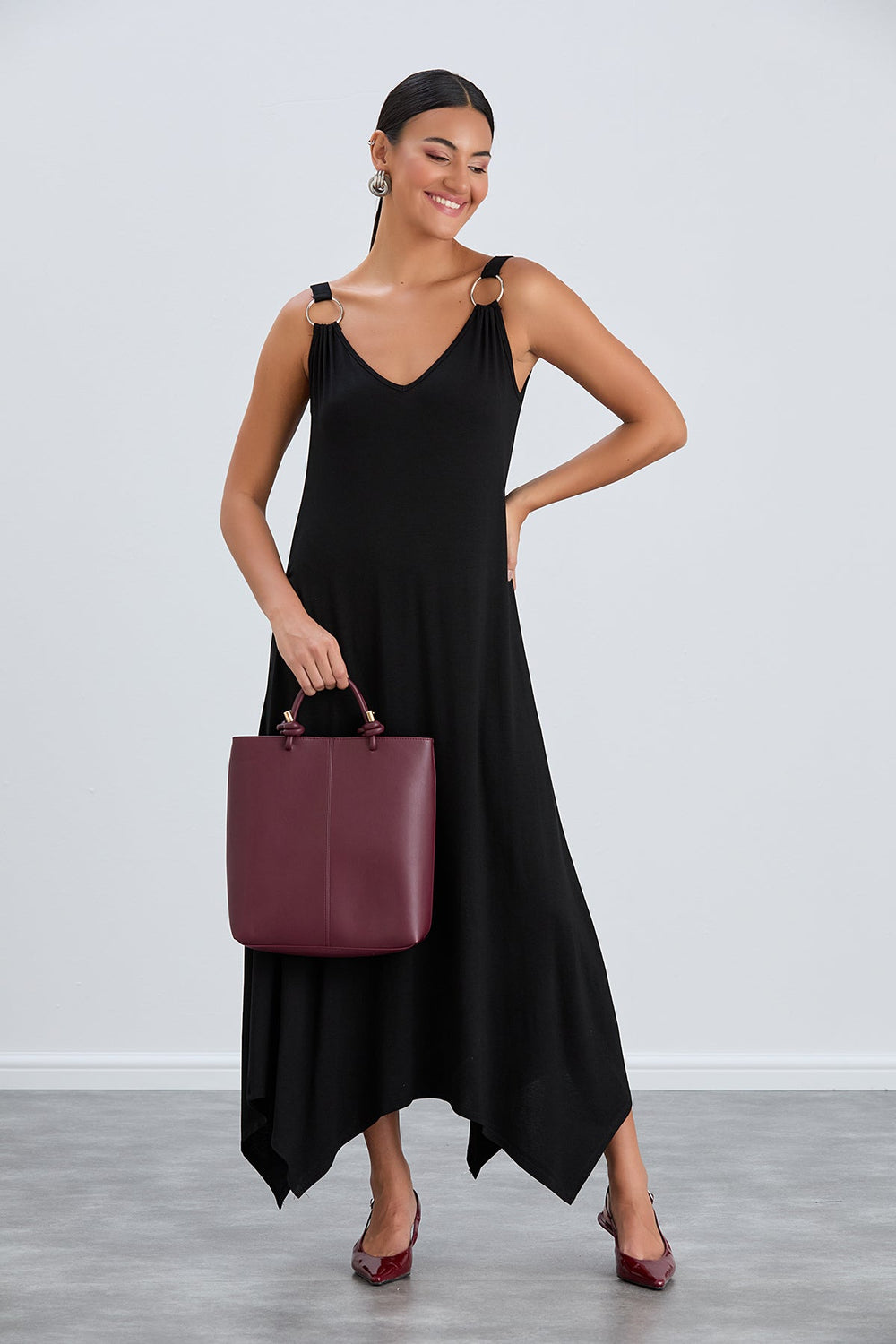 Black Loose fit oversize Maxi Dress - jqwholesale.com