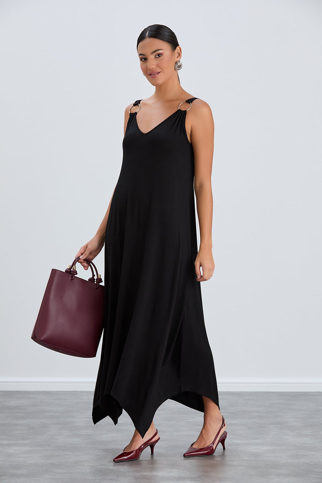 Black Loose fit oversize Maxi Dress - jqwholesale.com