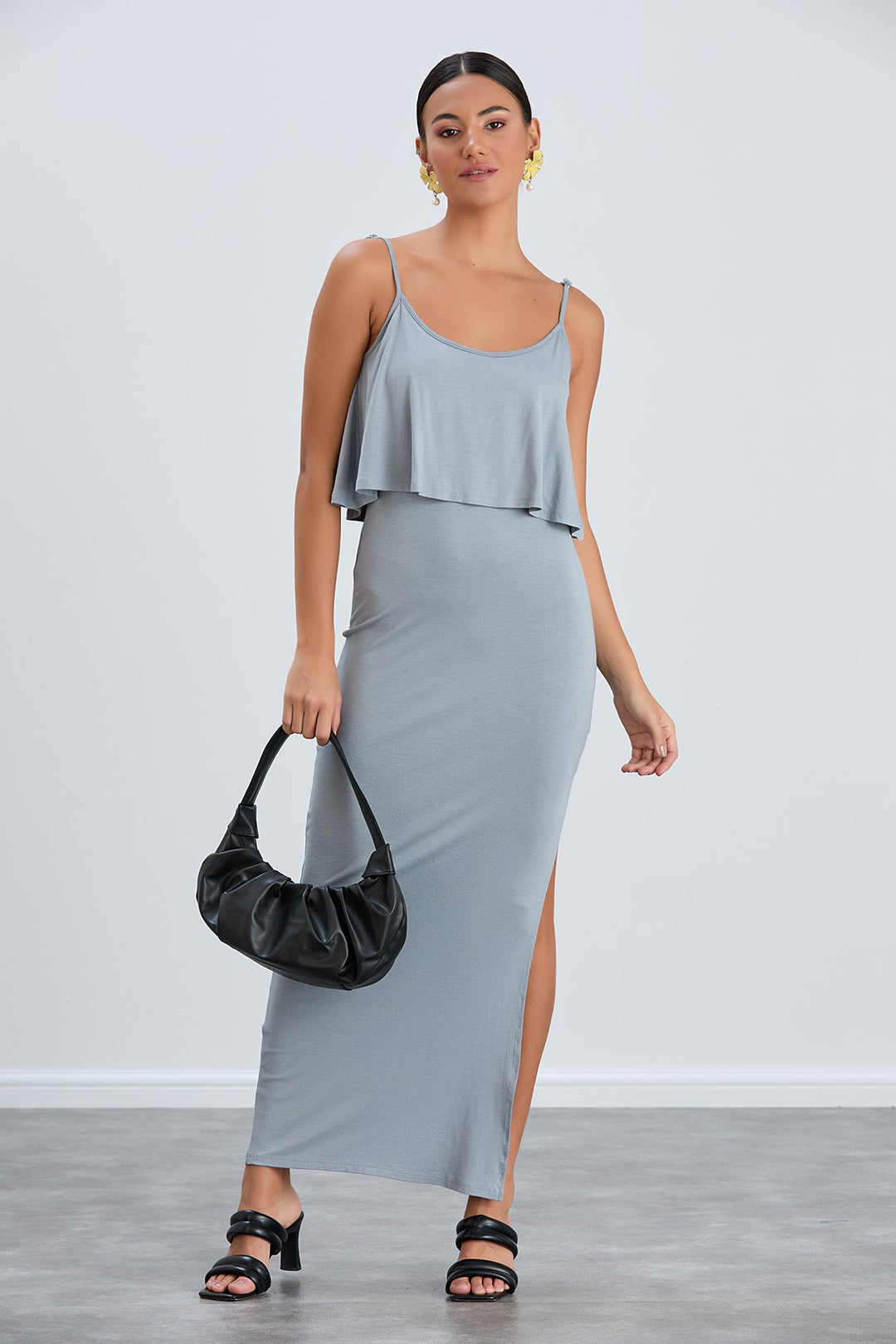 Cami Bodycon Maxi Dress in Grey - jqwholesale.com