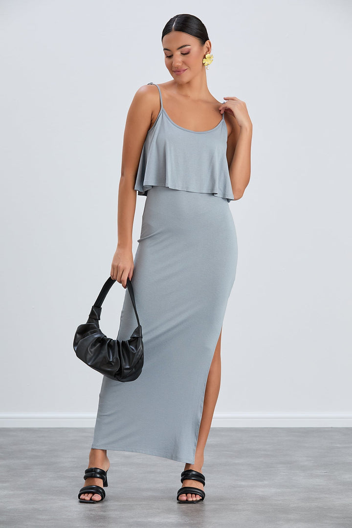 Cami Bodycon Maxi Dress in Grey - jqwholesale.com