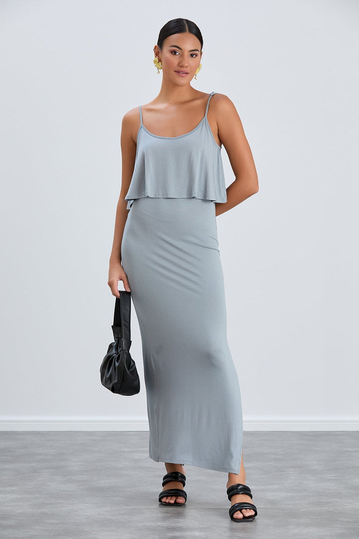 Cami Bodycon Maxi Dress in Grey - jqwholesale.com