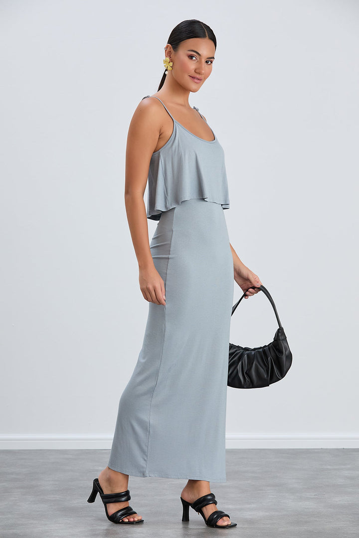 Cami Bodycon Maxi Dress in Grey - jqwholesale.com