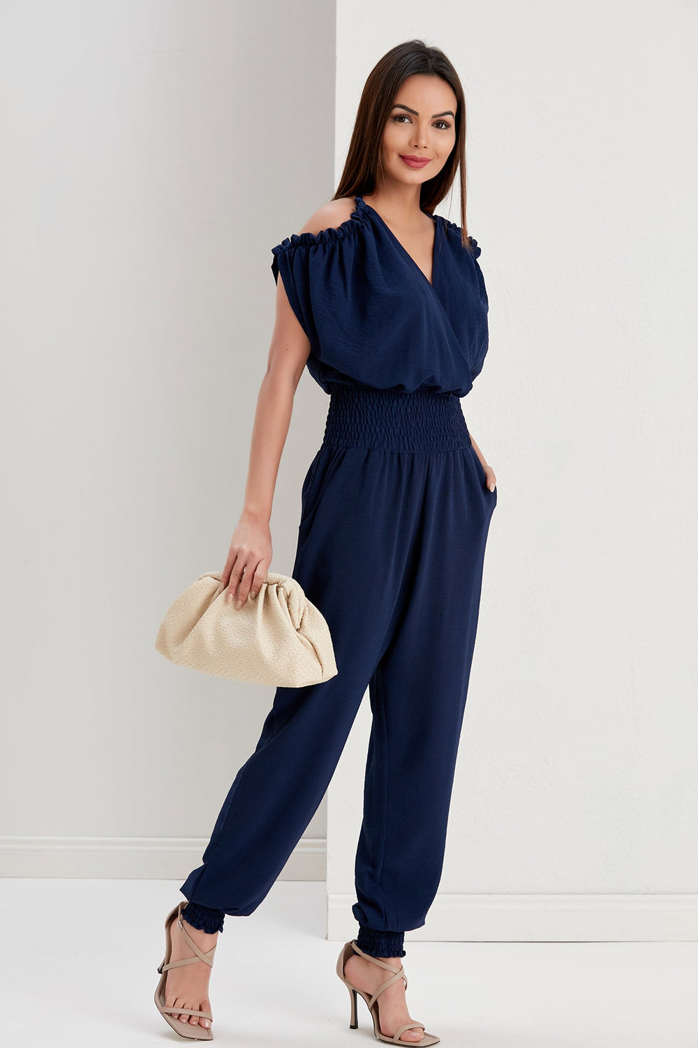 Lila Jumpsuit in Navy - jqwholesale.com