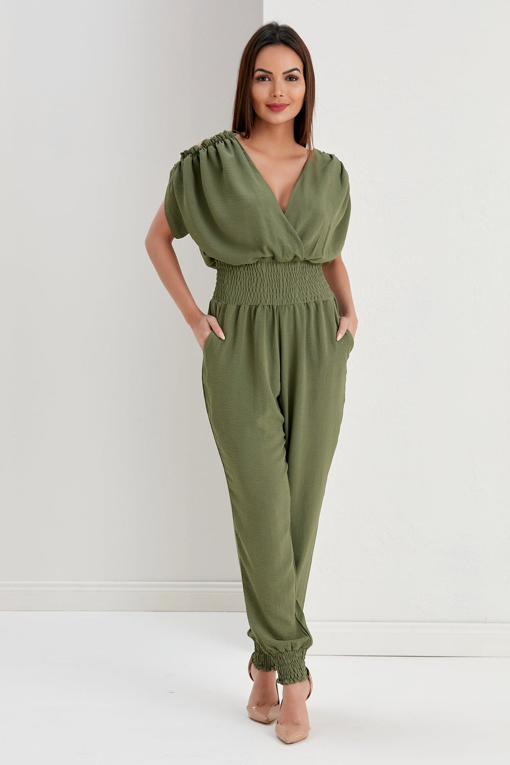 Lila Jumpsuit in Khaki - jqwholesale.com