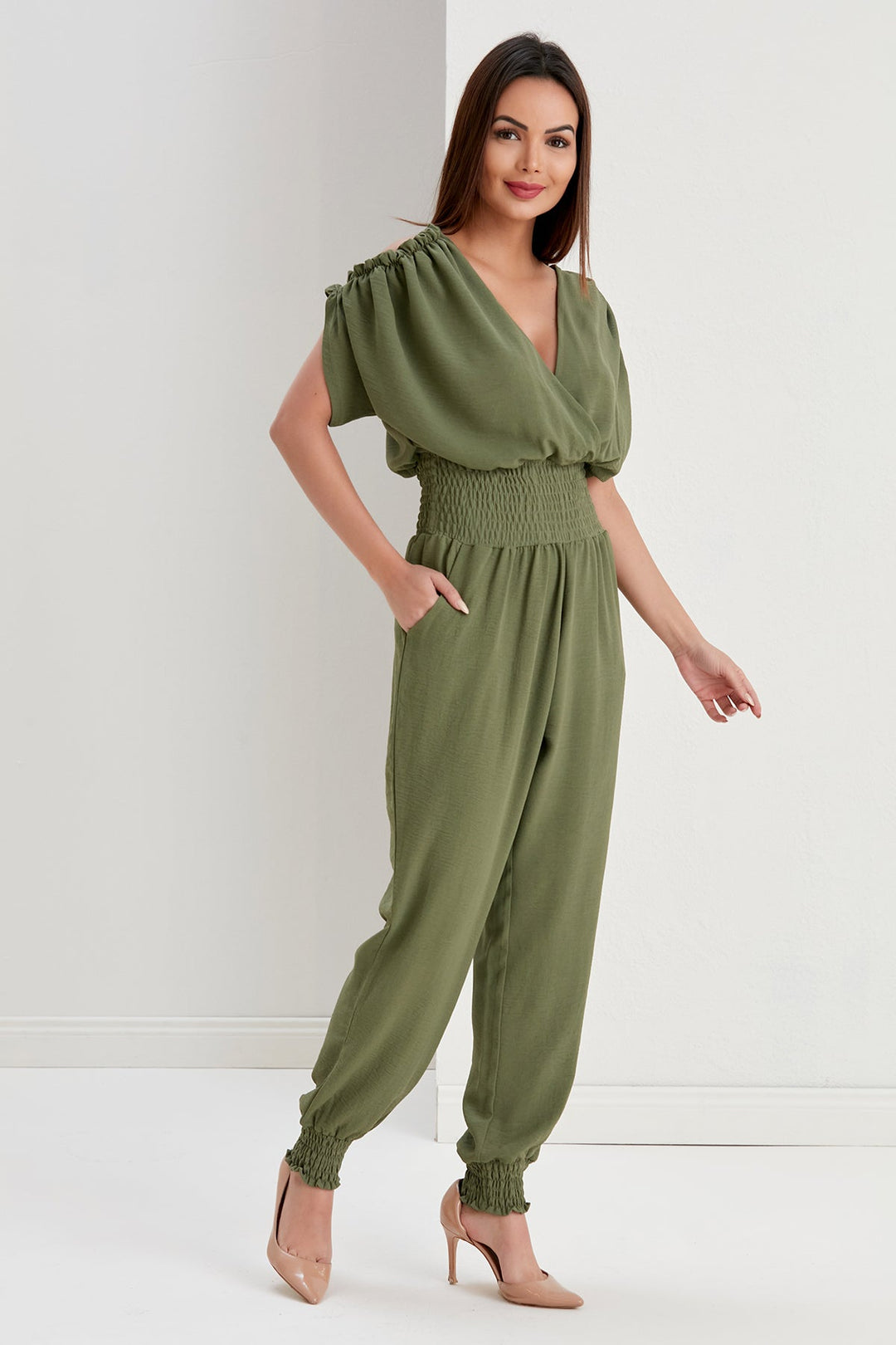 Lila Jumpsuit in Khaki - jqwholesale.com