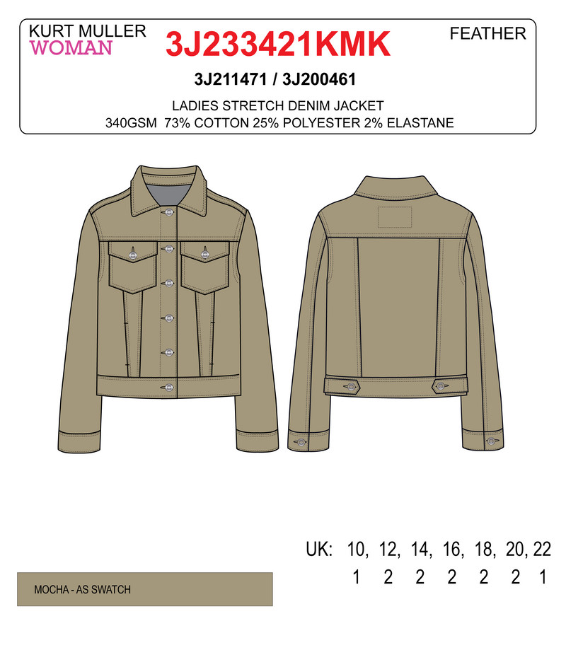 Mocha Brown Washed Denim Cotton Stretch Jacket (7P. PACK) - jqwholesale.com