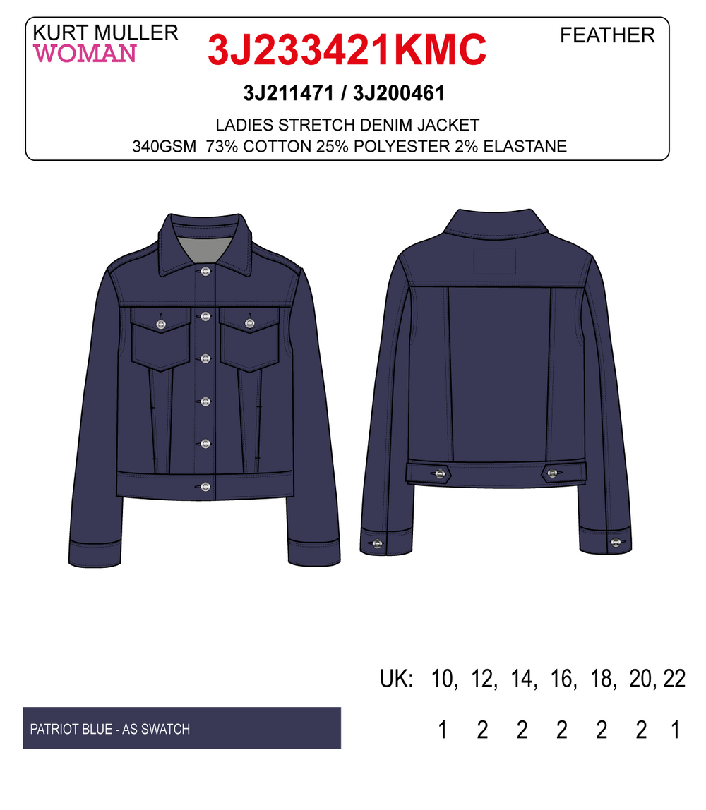 (7P.PACK) Patriot Blue Denim Cotton Stretch Jacket - jqwholesale.com