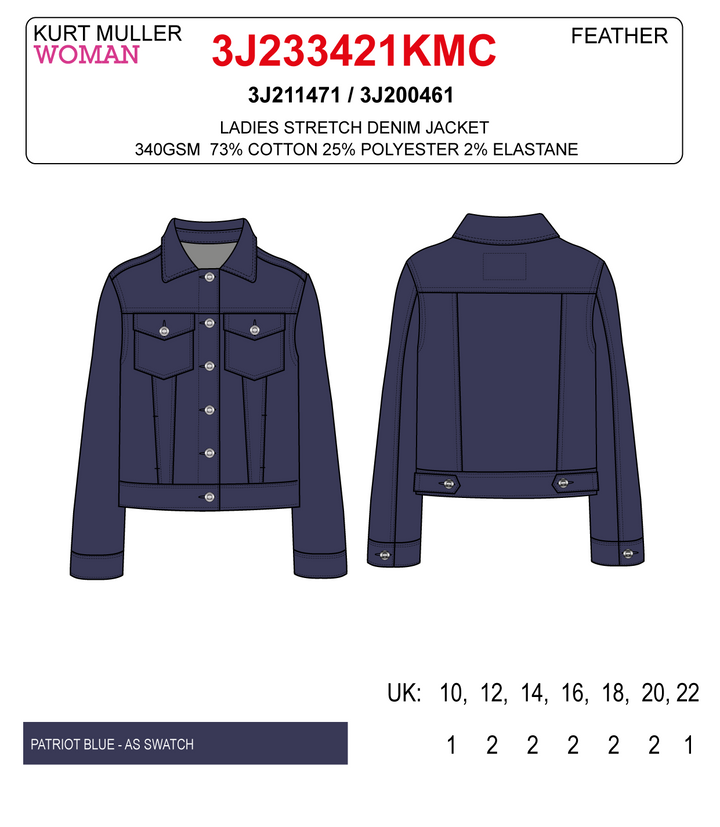 (7P.PACK) Patriot Blue Denim Cotton Stretch Jacket - jqwholesale.com