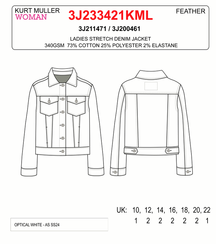White Denim Cotton Stretch Jacket (7P.PACK) - jqwholesale.com