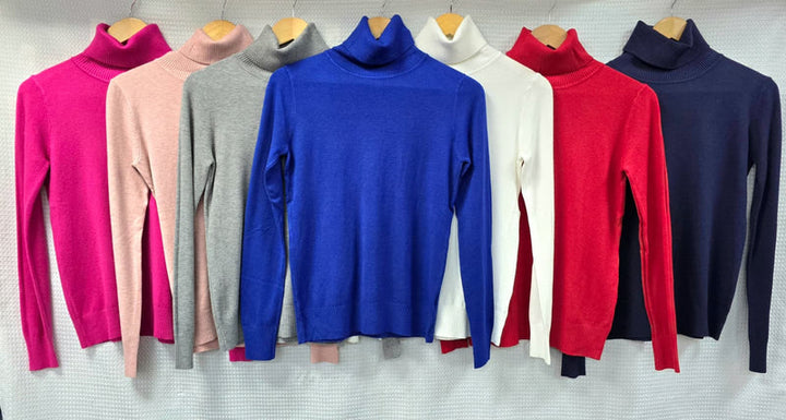 (2P. PACK) Classic Polo Neck Knit Sweater - jqwholesale.com