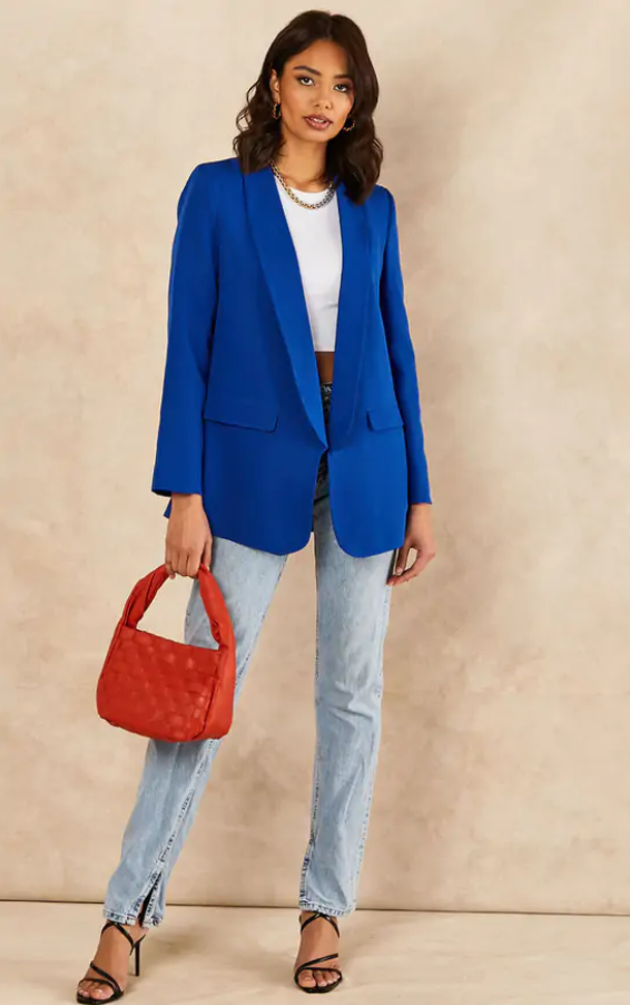 Oversized Blazer in Sax Blue - jqwholesale.com