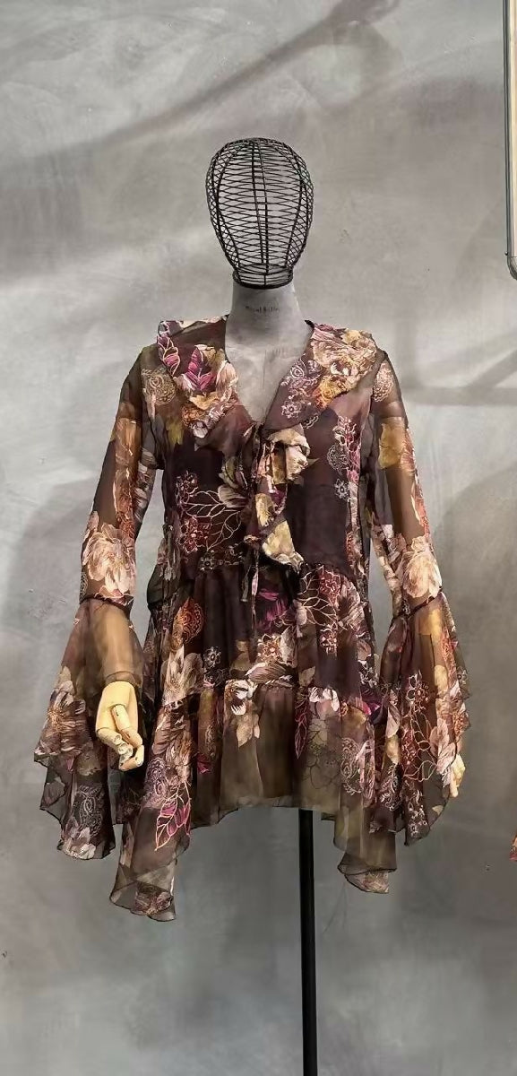 Light Chiffon Tiered Mini Dress