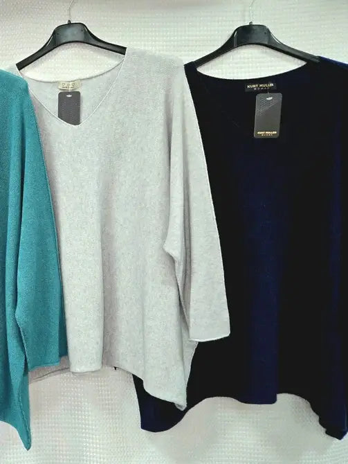 Oversized Soft Touch Long Sleeve Vee Knit - jqwholesale.com