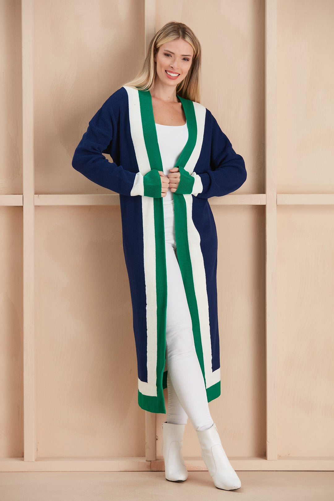 Longline ColourBlock Cardigan - jqwholesale.com