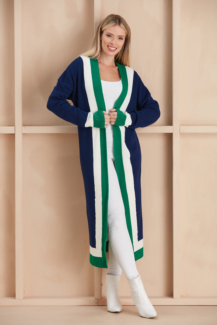 Longline ColourBlock Cardigan - jqwholesale.com