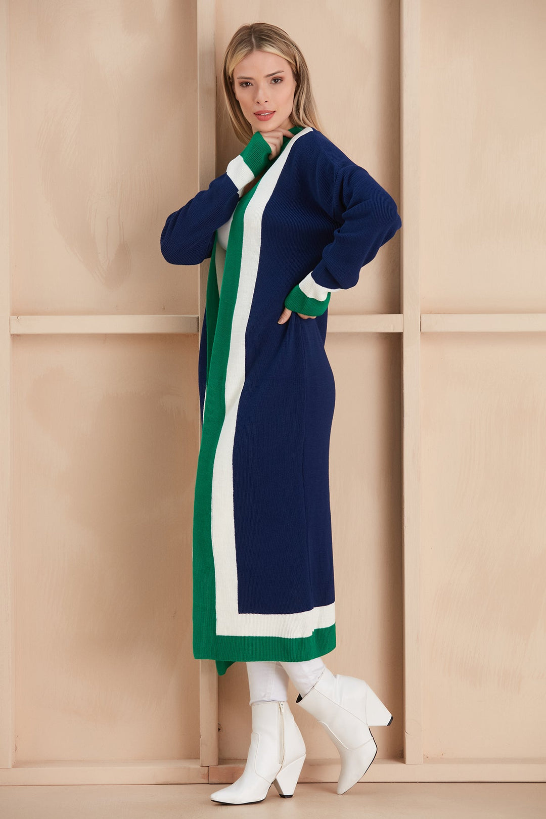 Longline ColourBlock Cardigan - jqwholesale.com