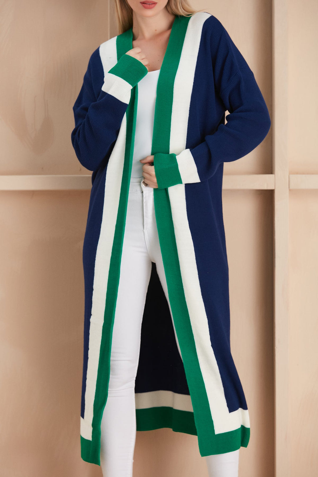 Longline ColourBlock Cardigan - jqwholesale.com