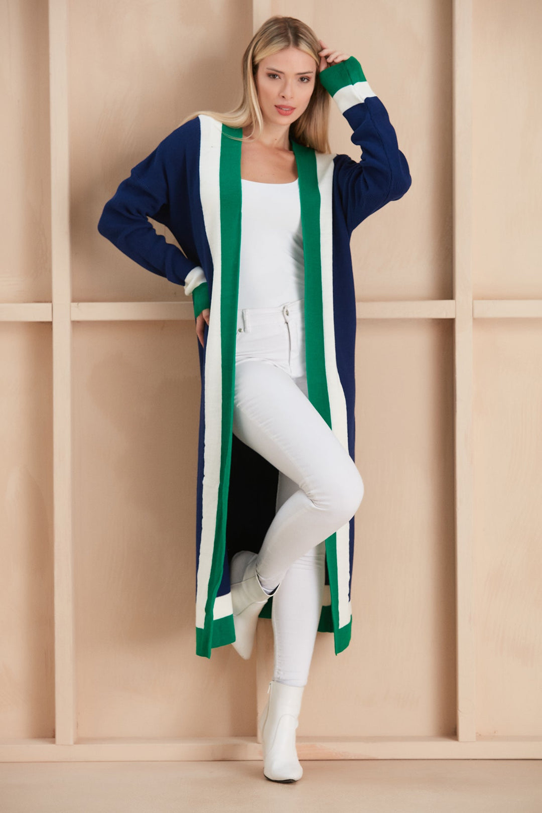 Longline ColourBlock Cardigan - jqwholesale.com