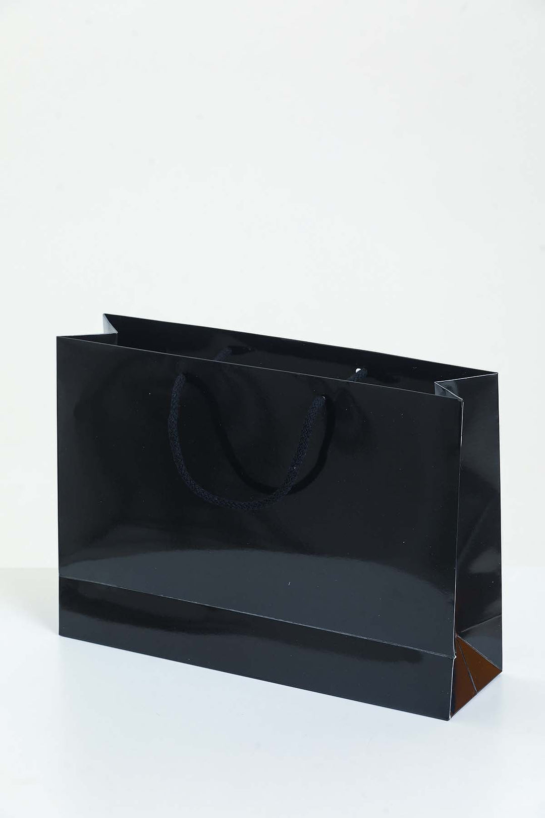 Glossy Black Rope Boutique Carrier Bags - jqwholesale.com