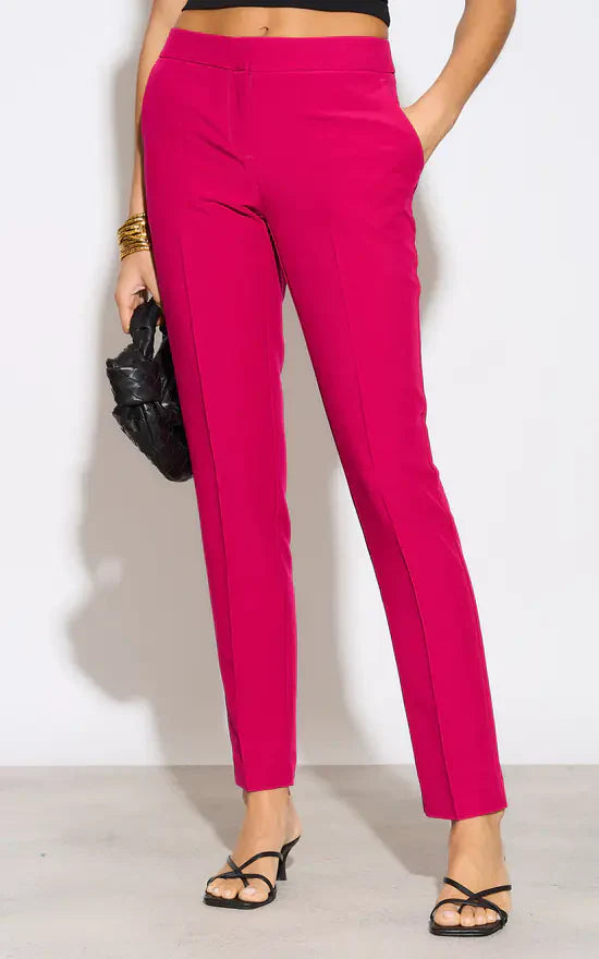 Fuchsia Straight Classic Trousers - jqwholesale.com
