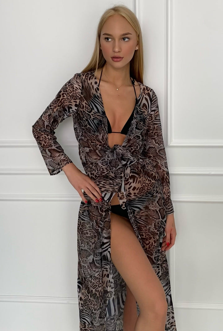 Summer Maxi Tunic / Kaftan with Tie - jqwholesale.com