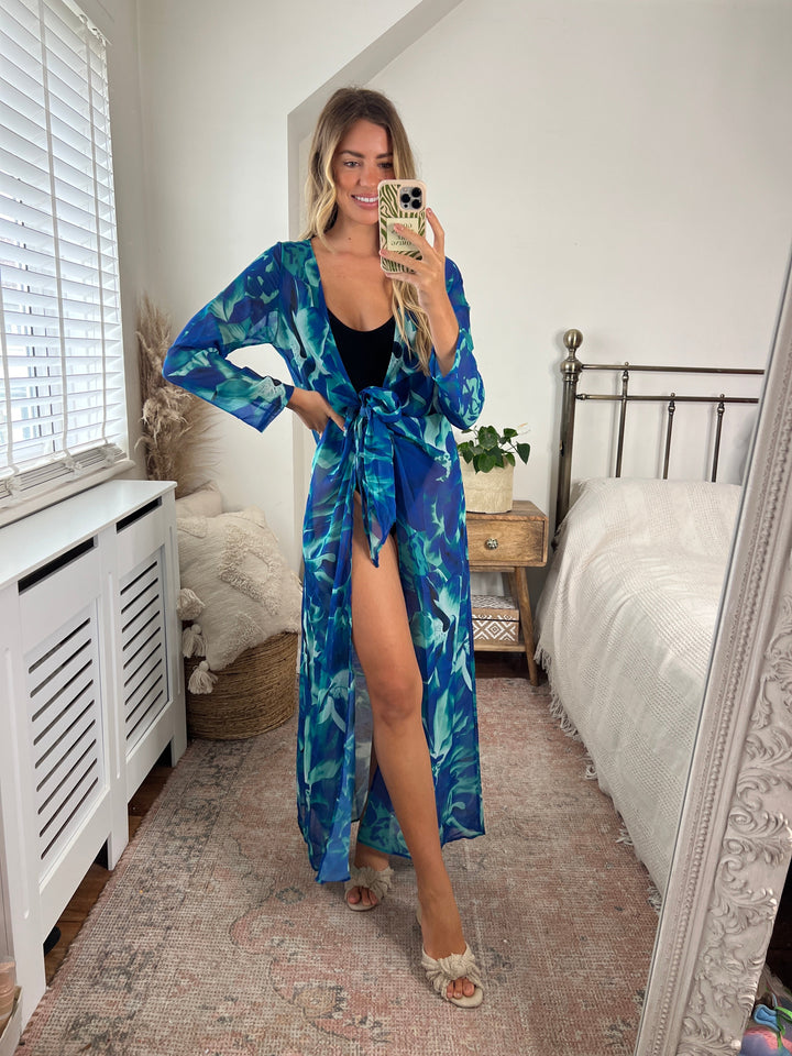 Summer Maxi Tunic / Kaftan with Tie - jqwholesale.com