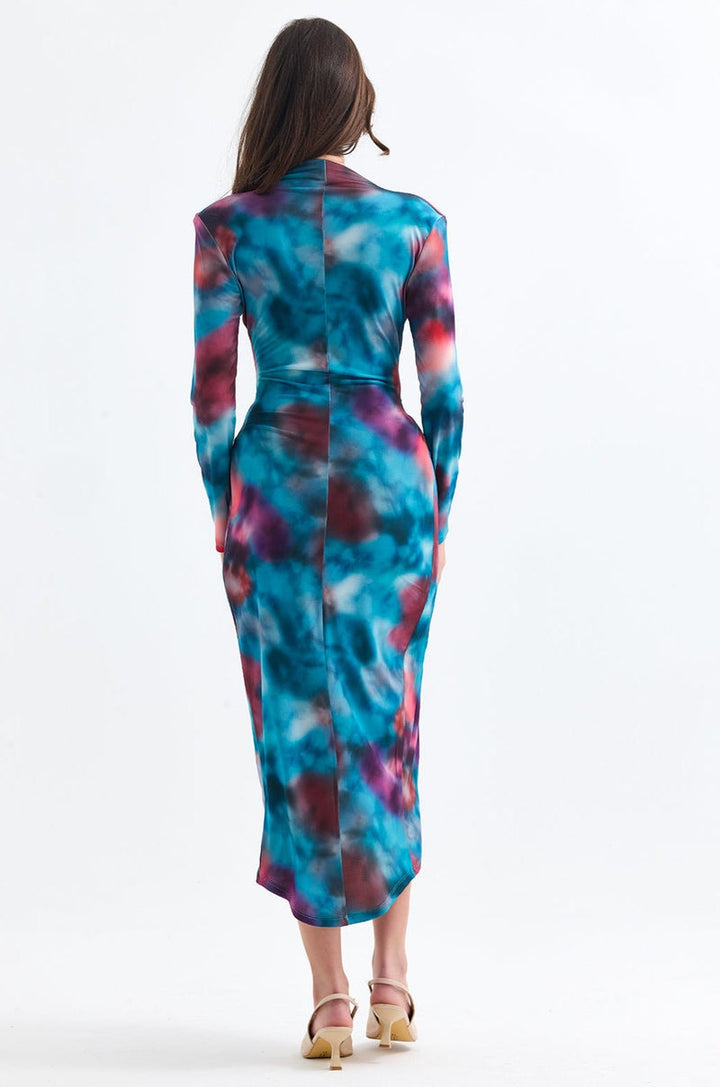 Forever Long Sleeve Wrap Midi Dress