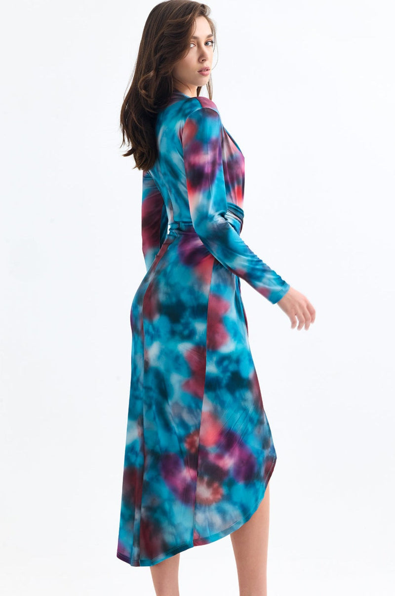 Forever Long Sleeve Wrap Midi Dress