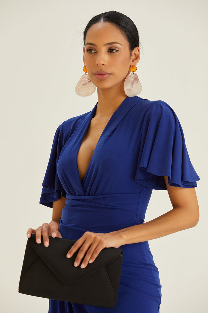 Forever Angel Sleeve Dress in Sax - jqwholesale.com