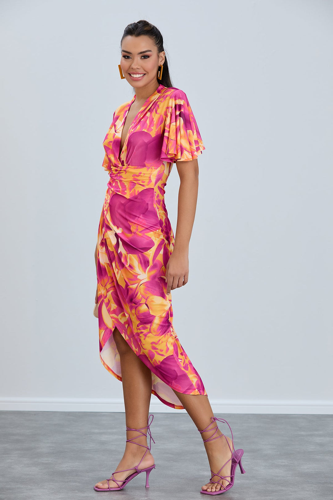Forever Angel Sleeve Dress - jqwholesale.com