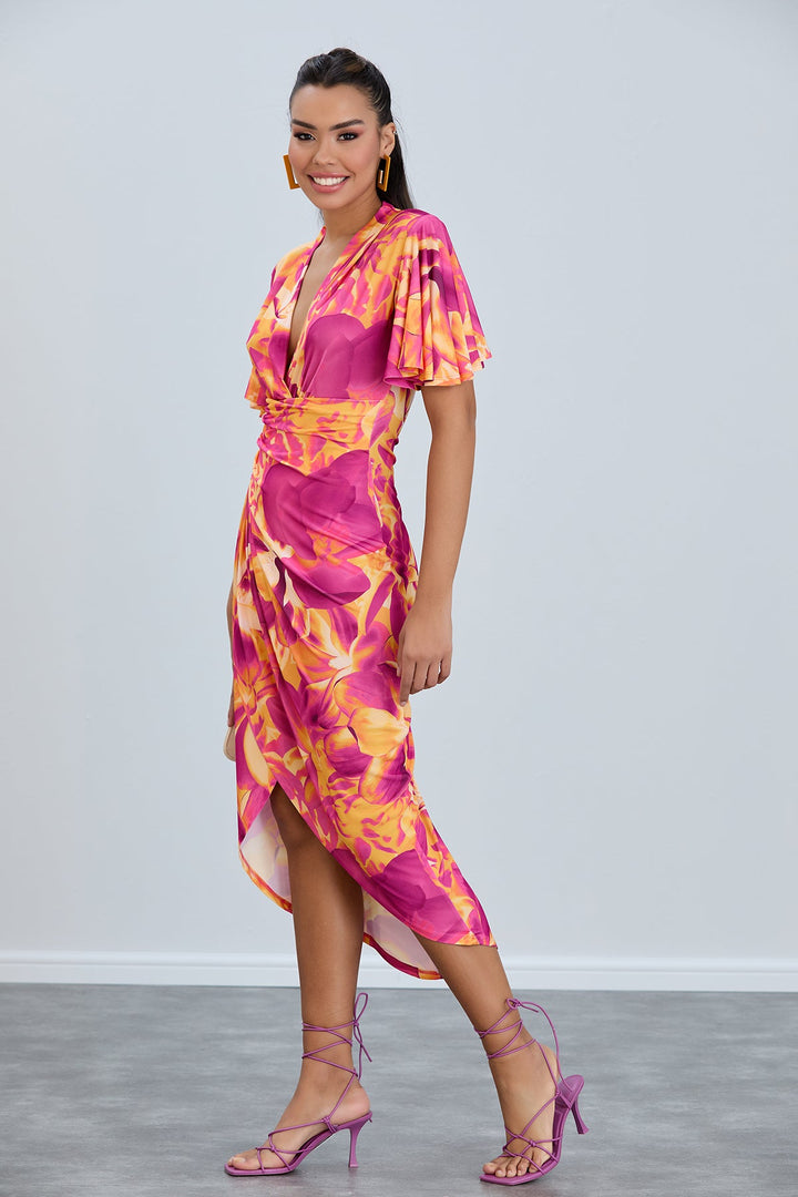 Forever Angel Sleeve Dress - jqwholesale.com