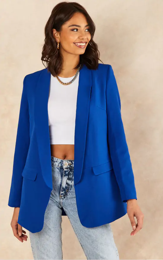 Oversized Blazer in Sax Blue - jqwholesale.com