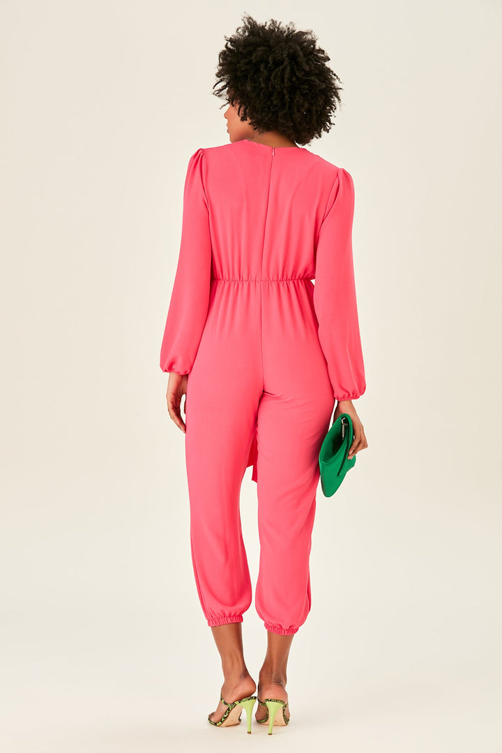 Jessica Wrap Jumpsuit in Pink (PRE-ORDER) - jqwholesale.com