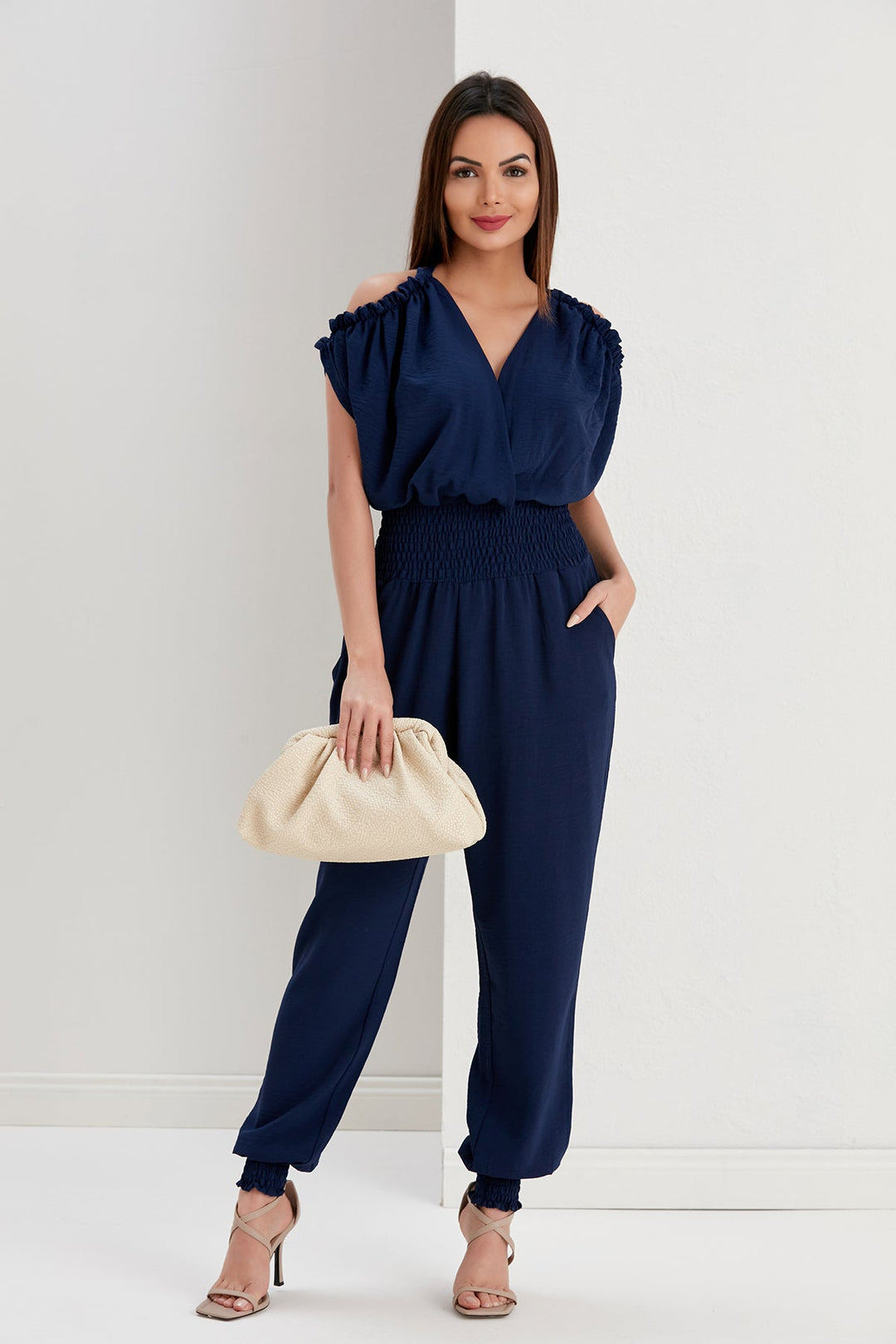 Lila Jumpsuit in Navy - jqwholesale.com