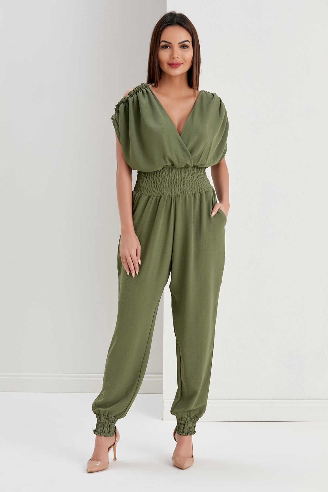 Lila Jumpsuit in Khaki - jqwholesale.com