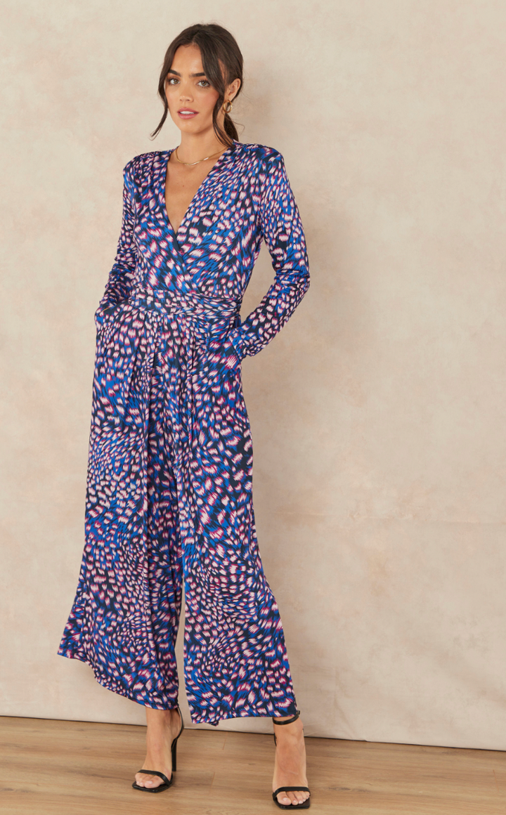 Wrap Culotte Jumpsuit in Print - jqwholesale.com