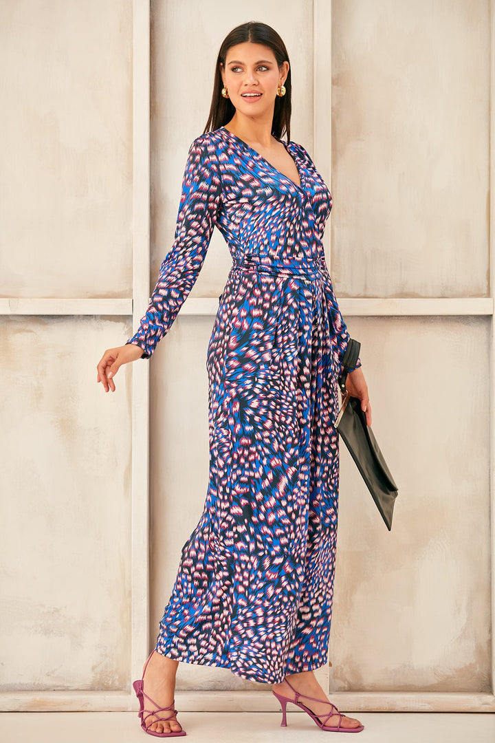 Wrap Culotte Jumpsuit in Print - jqwholesale.com