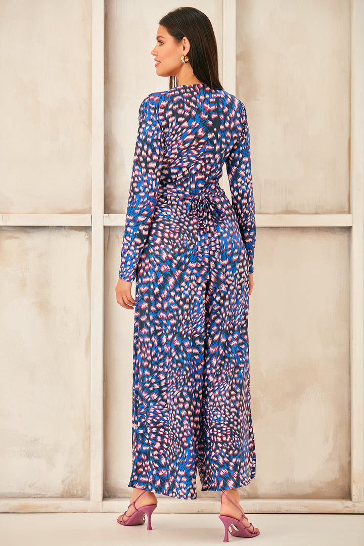 Wrap Culotte Jumpsuit in Print - jqwholesale.com