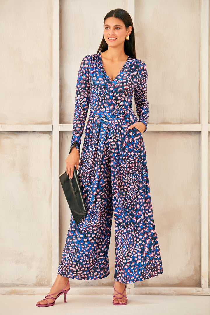 Wrap Culotte Jumpsuit in Print - jqwholesale.com