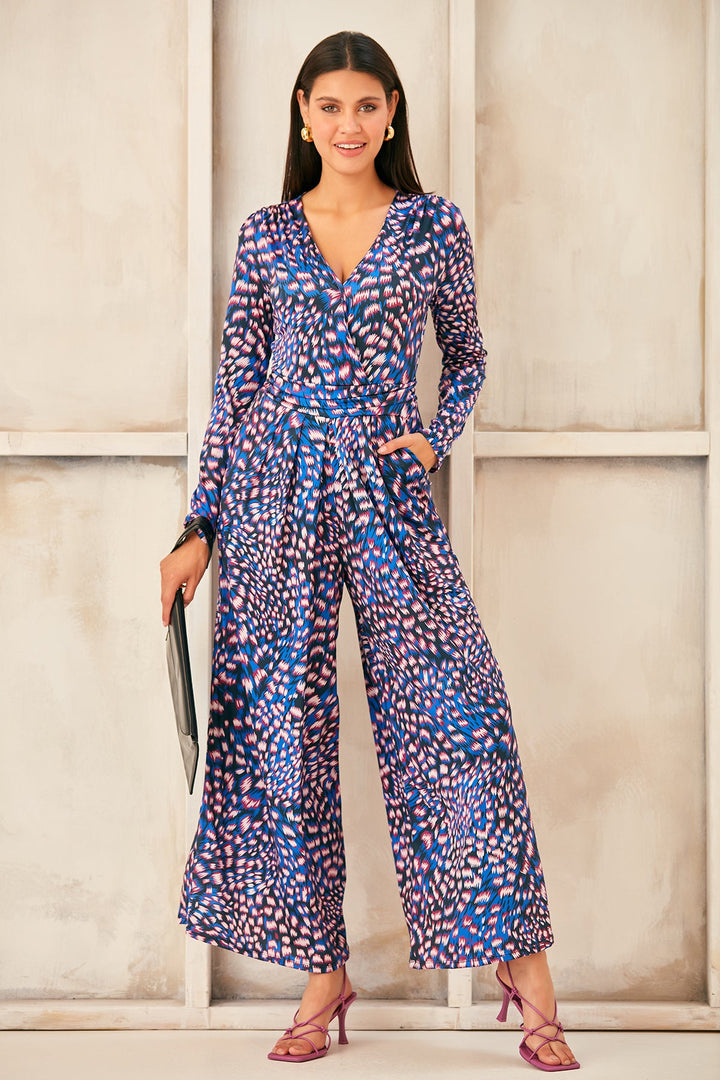 Wrap Culotte Jumpsuit in Print - jqwholesale.com