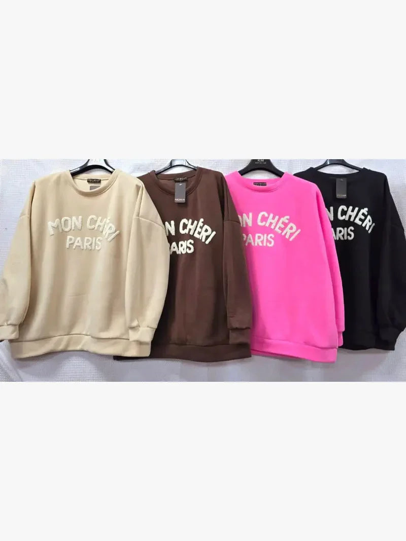 Mon Cheri Paris Cotton Sweat Top - jqwholesale.com