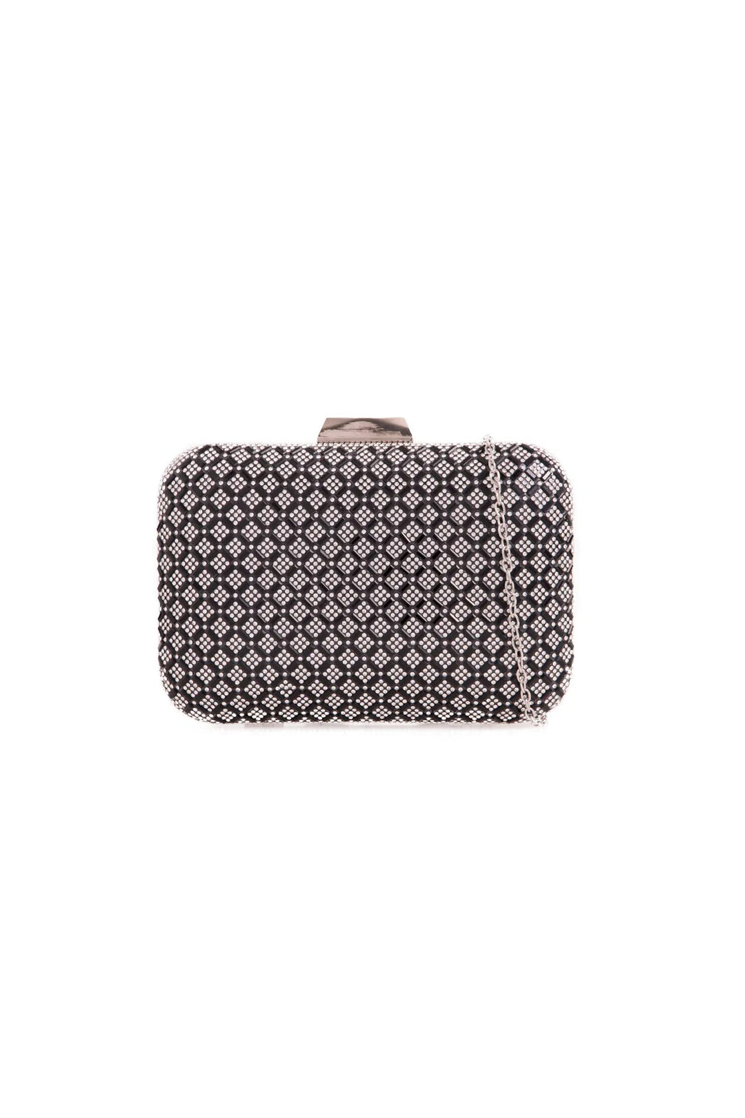 Black Diamante Clutch Bag - jqwholesale.com