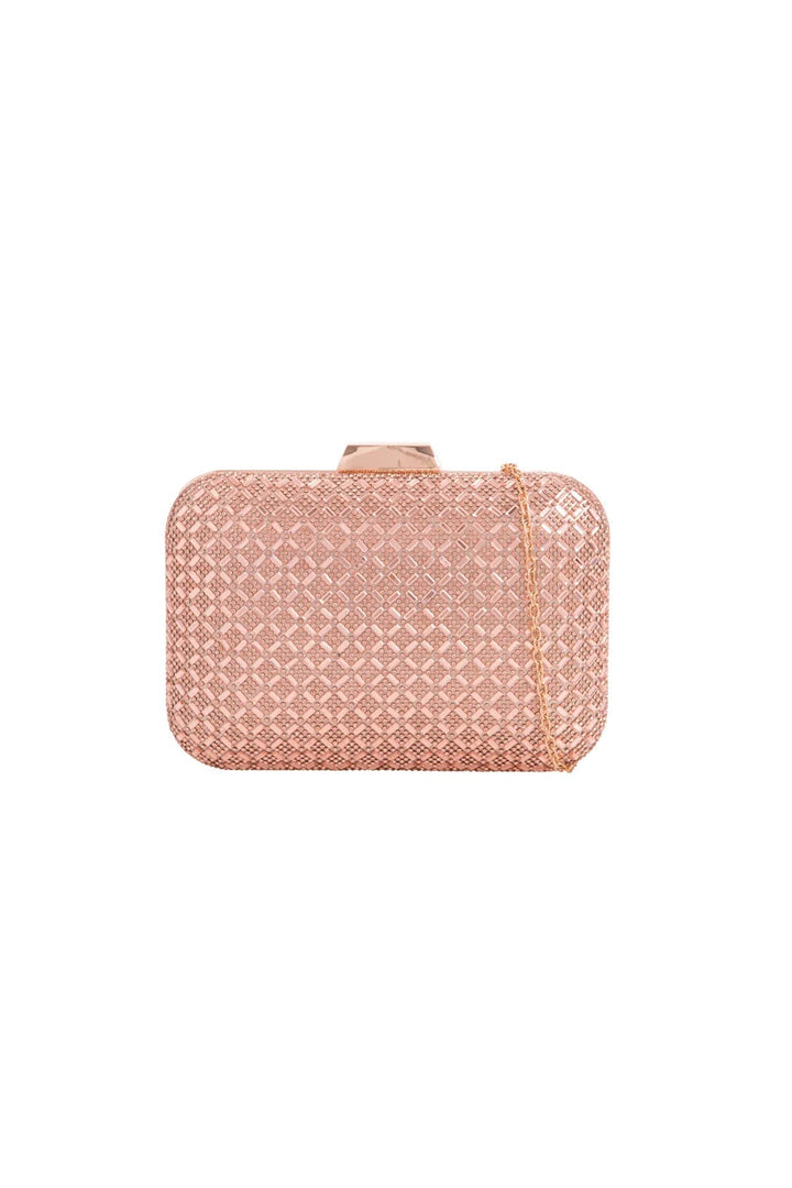 Rose Gold Diamante Clutch Bag - jqwholesale.com